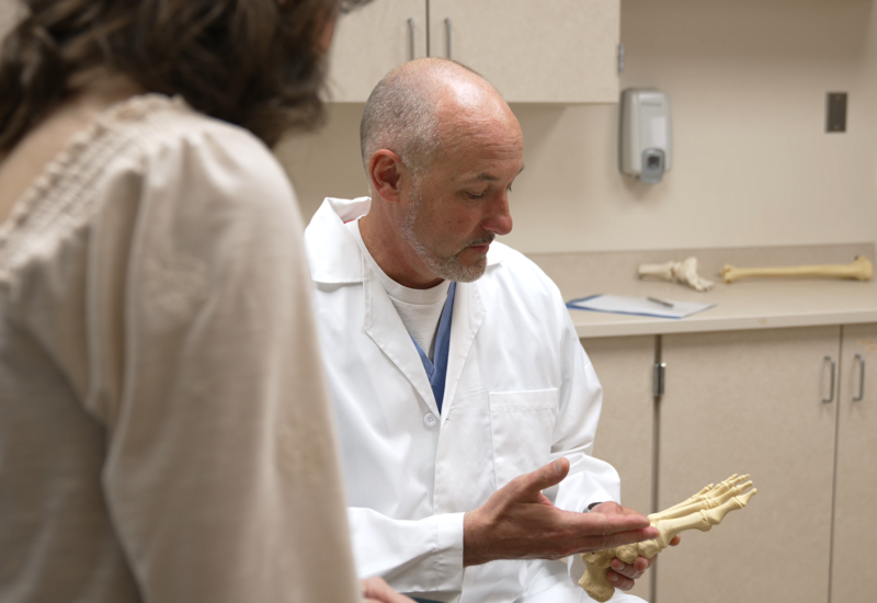 Dr. Marquardt demonstrating foot anatomy