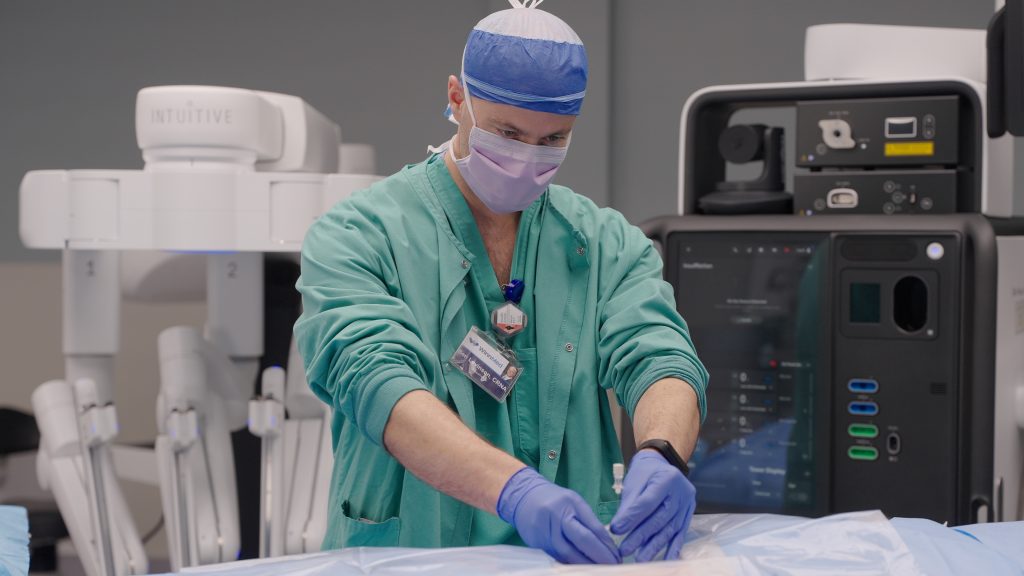 Ben Levinson, CRNA, NSPM-C, performing a back injection.